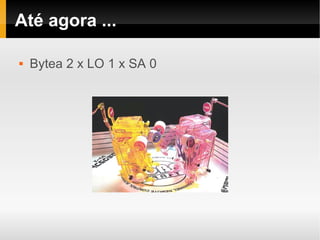 Até agora ...

   Bytea 2 x LO 1 x SA 0
 