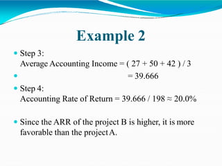 example of accounting rate of return