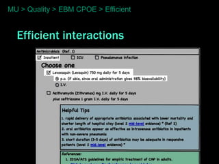 MU > Quality > EBM CPOE > Efficient


  Efficient interactions
 