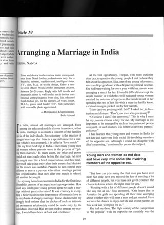 Arranging a marriage in india