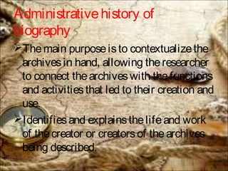 Arranging and Describing Archives | PPT
