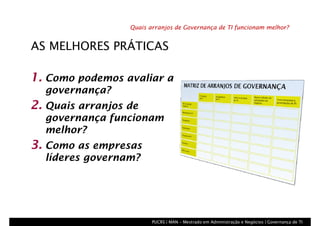 Arranjos de Governança de TI