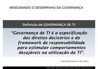 Arranjos de Governança de TI