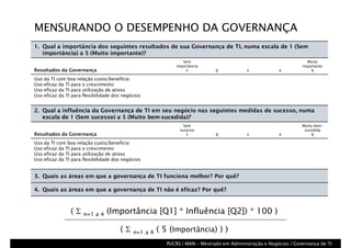 Arranjos de Governança de TI