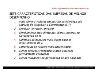 Arranjos de Governança de TI