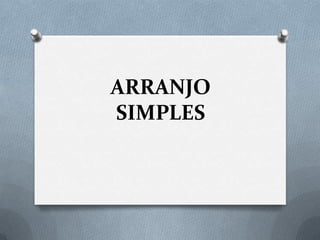 ARRANJO
SIMPLES
 