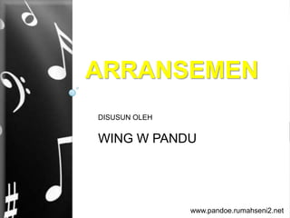 ARRANSEMEN
DISUSUN OLEH

WING W PANDU

www.pandoe.rumahseni2.net

 