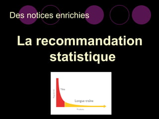 Des notices enrichies La recommandation statistique 