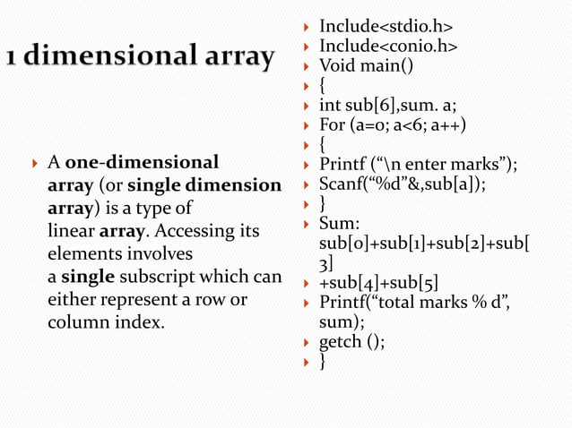 Array in (C) programing | PPT