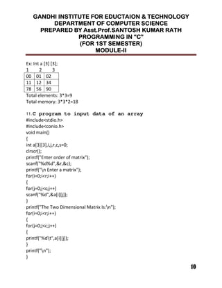 !!!!
""""
"?/> @ @
3 @
3
3 @;
<= ,H I
E /@5@'I
E $/@5@53' =
11. C program to input data of an array
@ @ 7 '
" ?
% % & &
! " ?
' ((
7' 7 7((
% & 7
*
E E# 2 F ? >/!
' ((
7' 7 7((
% ! 7
*
!
*
 