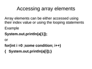 intorduction to Arrays in java | PPT