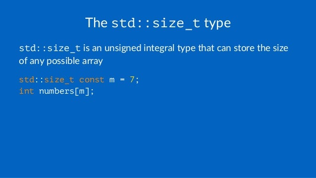 arrays in c size t to int