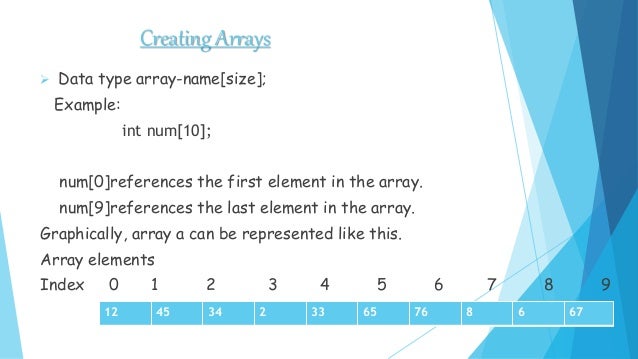 concept of Array, 1D & 2D array