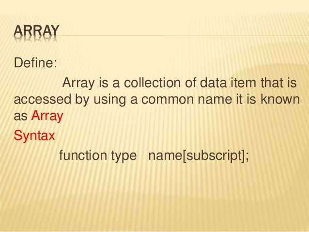 Types of Arrays