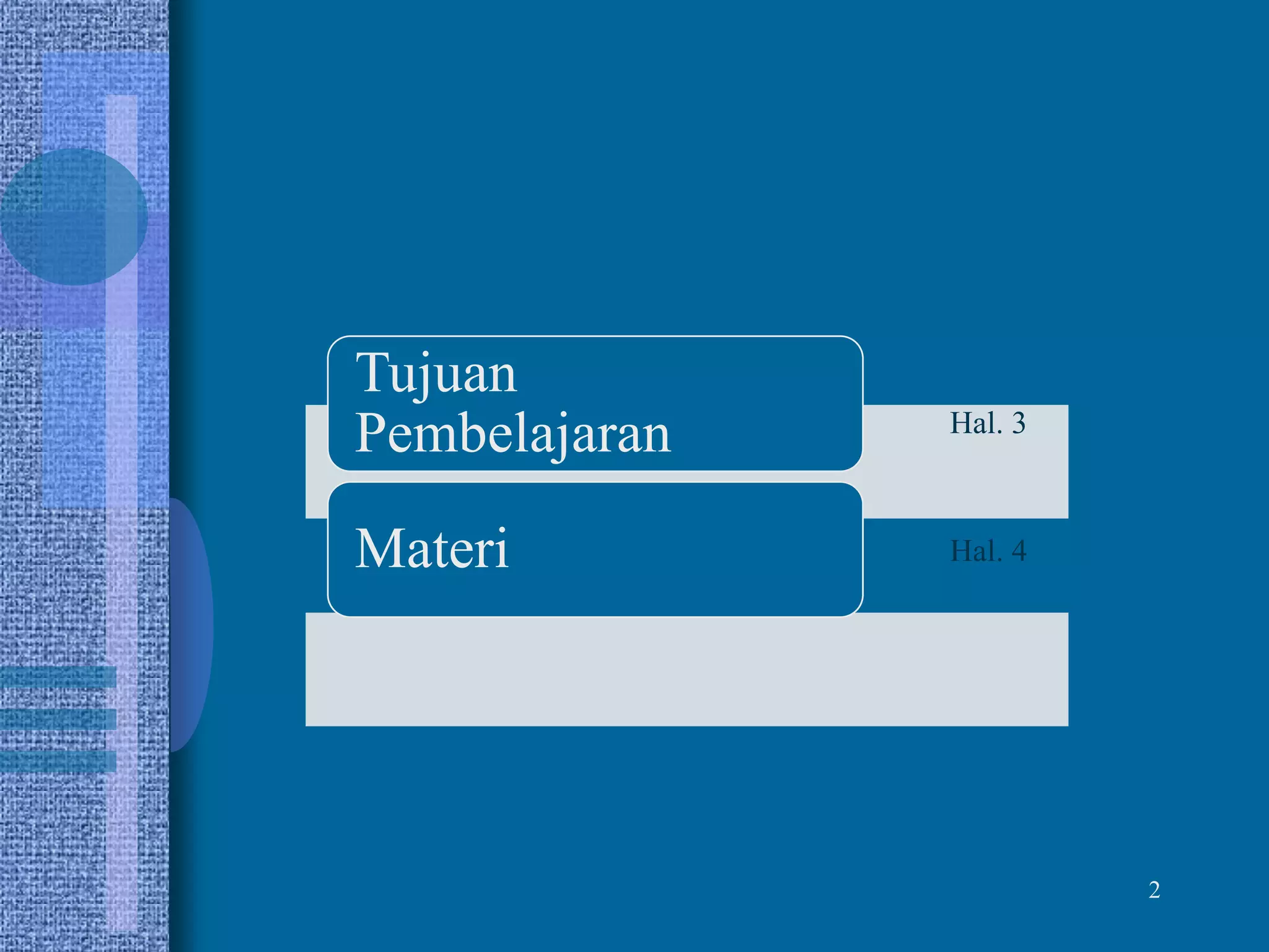 Tujuan
Pembelajaran
Materi
2
Hal. 3
Hal. 4
 