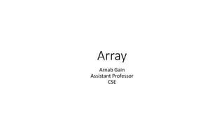Array
Arnab Gain
Assistant Professor
CSE
 