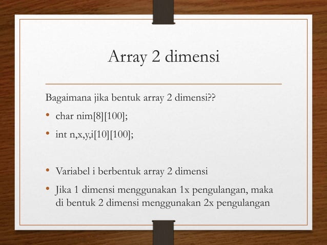 materi array 1 dimensi 2 dimensi,multidimensi | PPTX