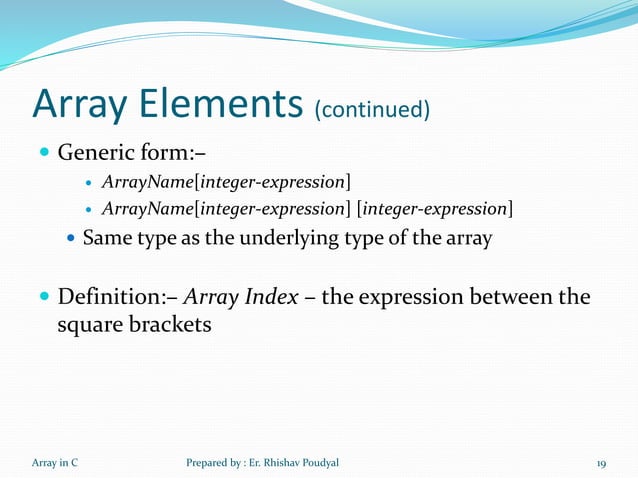 Array and its operation in C programming | PPTX | Programming Languages ...