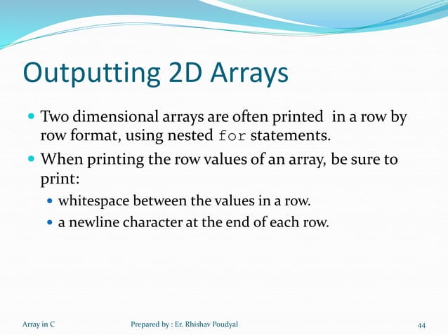 Array and its operation in C programming | PPTX | Programming Languages ...