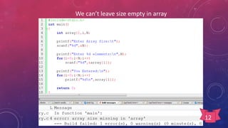 Array in C full basic explanation | PPT