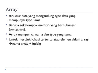 Array satu-dimensi | PPT