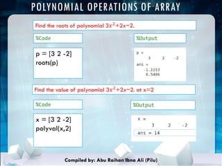 Matrices, Arrays and Vectors in MATLAB | PDF | Physics | Science