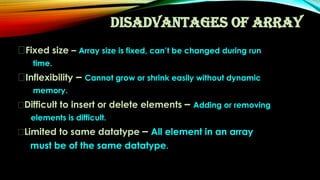 Comprehensive Overview of Arrays and Their Properties in Programming | PPTX