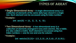 Comprehensive Overview of Arrays and Their Properties in Programming | PPTX