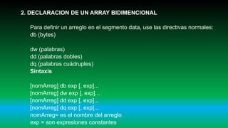 Array bidimensional | PPTX | Databases | Computer Software and Applications