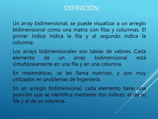 Array bidimensionales | PPT