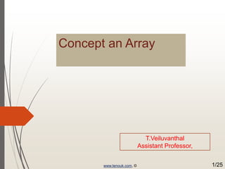 Concept an Array
www.tenouk.com, © 1/25
T.Veiluvanthal
Assistant Professor,
 