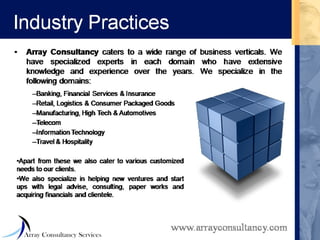Array Consultancy Services Brochure [Ppt] | PPT
