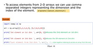 arraycreation.pptx | Programming Languages | Computing