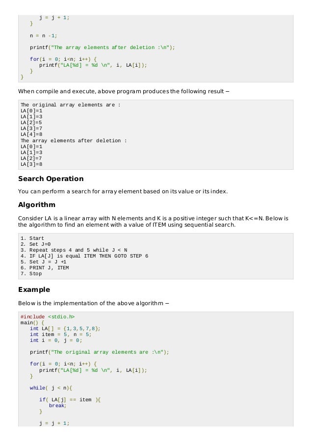 Array data structure