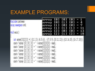 EXAMPLE PROGRAMS:
 