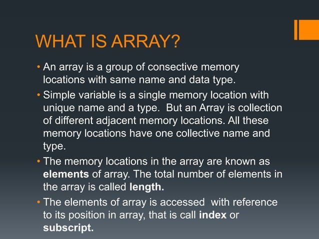 Array in c++ | PPTX