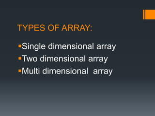 Array in c++ | PPTX