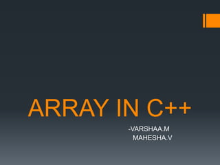 Array in c++ | PPT