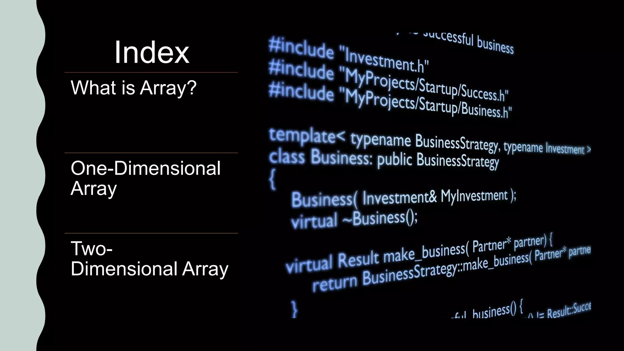 Array in c ppt