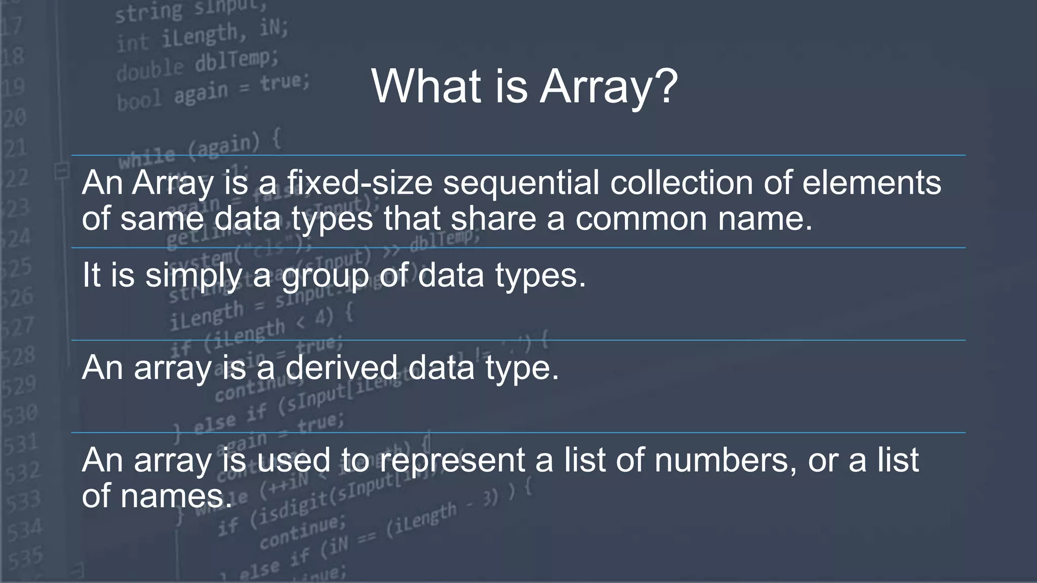 Array in c | PPT