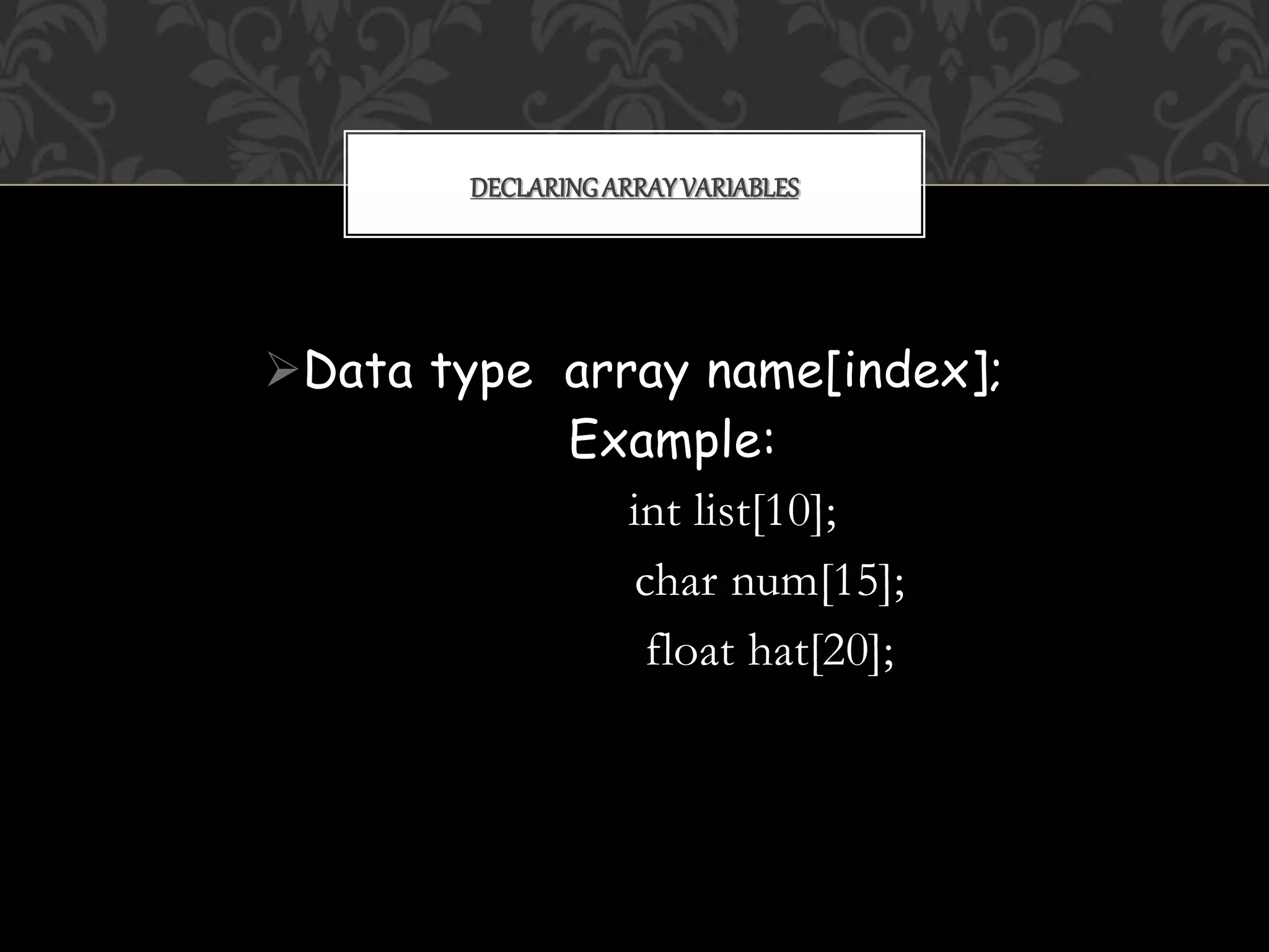 Array in c language | PPT