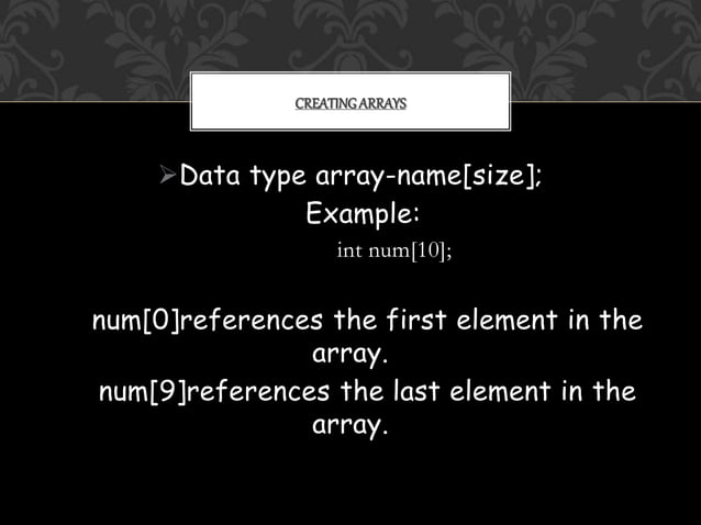 Array in c language | PPT