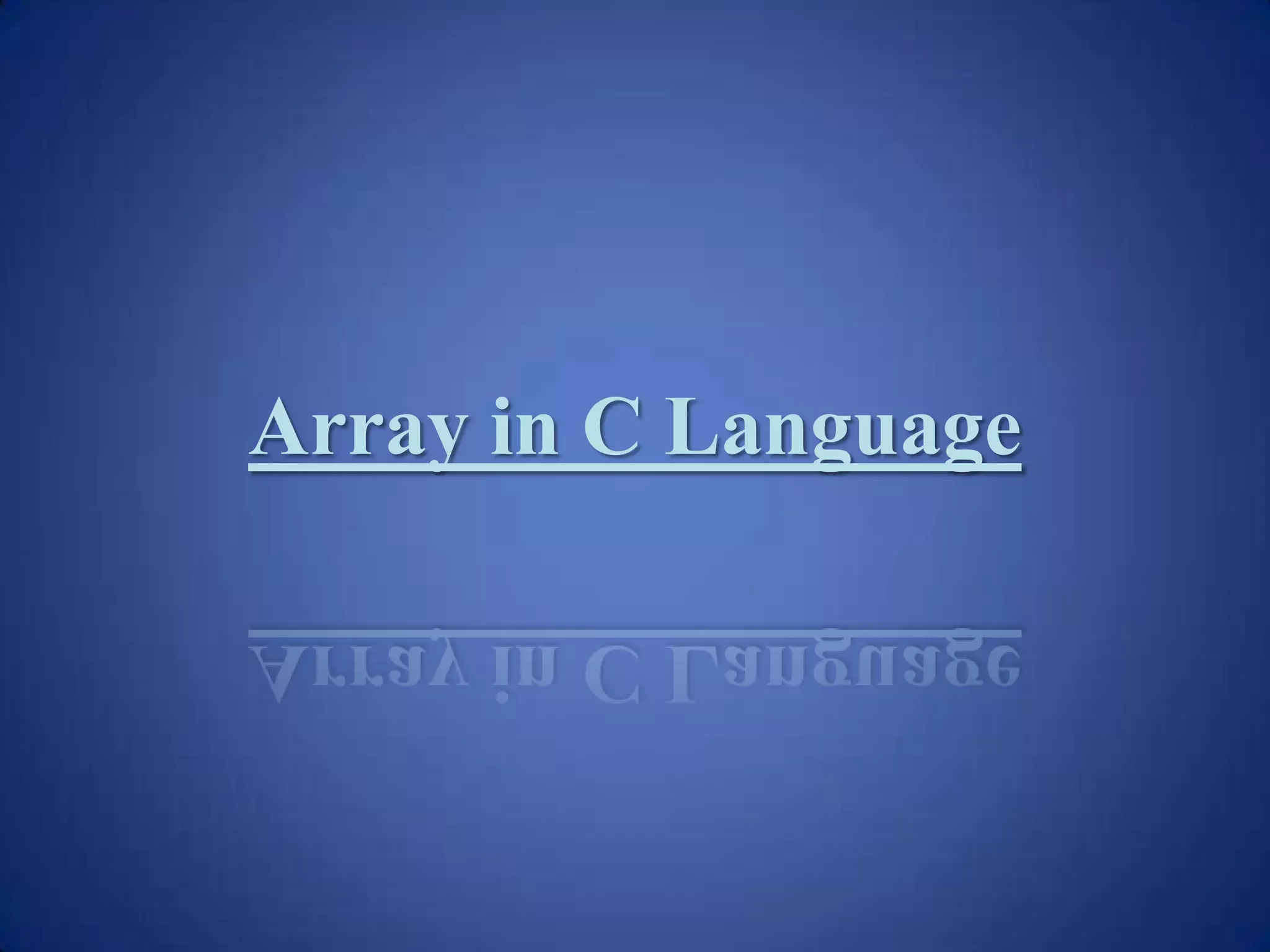 Array in C Language 