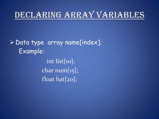 Array in c language | PPTX