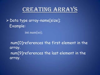 Array in c language | PPT