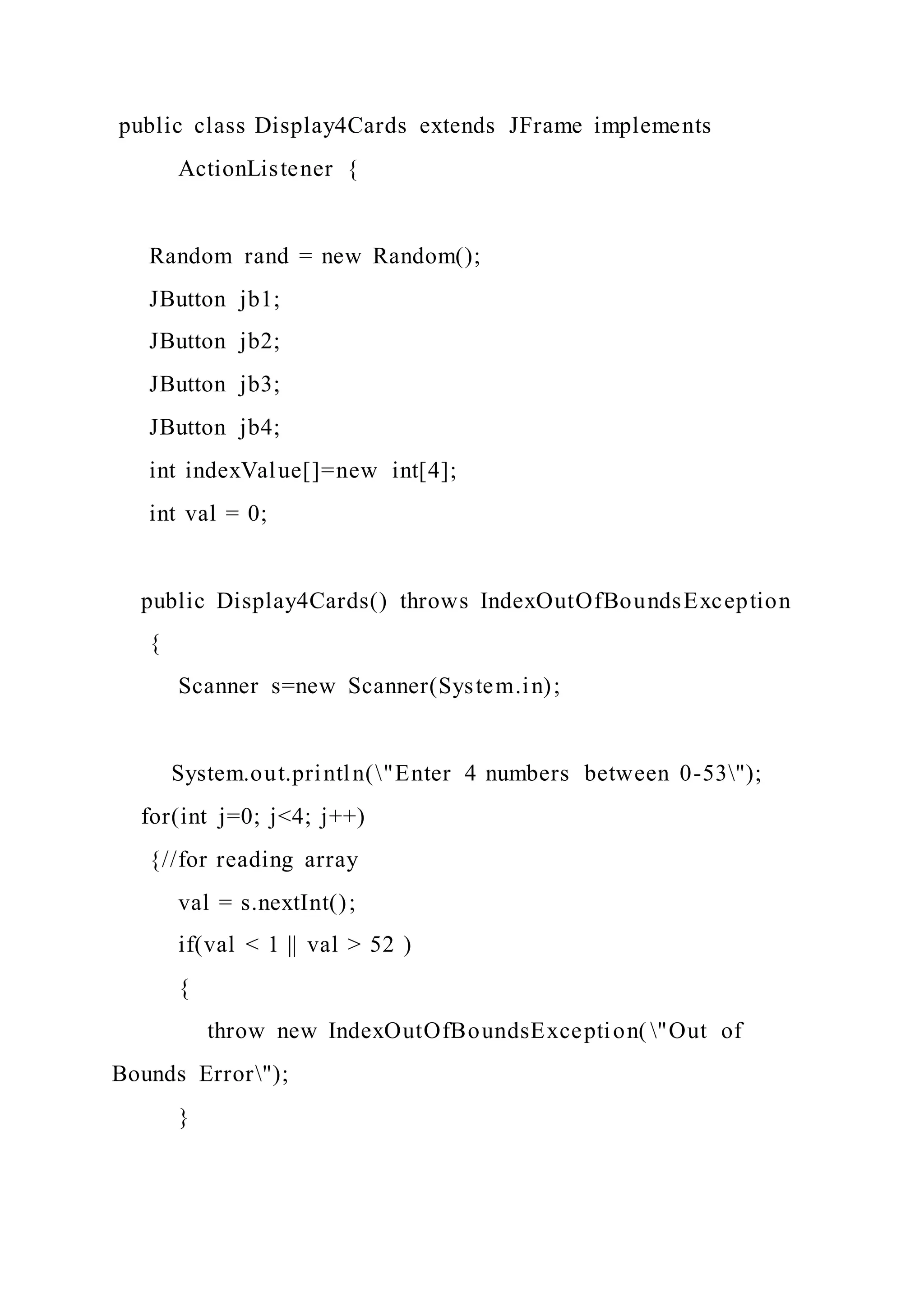 (ArrayIndexOutOfBoundsException) Modifythe program from the code bel.docx
