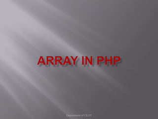 ARRAY IN PHP Department of CE/IT 