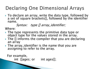 Array lecture | PPT