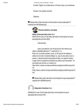 Array list en java, con ejemplos jarroba | PDF