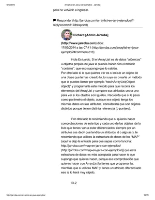 Array list en java, con ejemplos jarroba | PDF